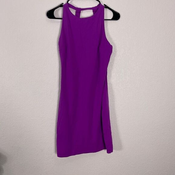 Susana Monaco Bright Purple High Neckline Sleeveless Dress - Picture 1 of 8